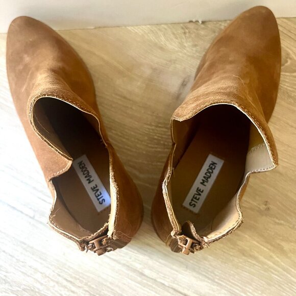 NEW Steve Madden Raisie Bootie Brown Suede Ankle Size 6.5 - Picture 6 of 7